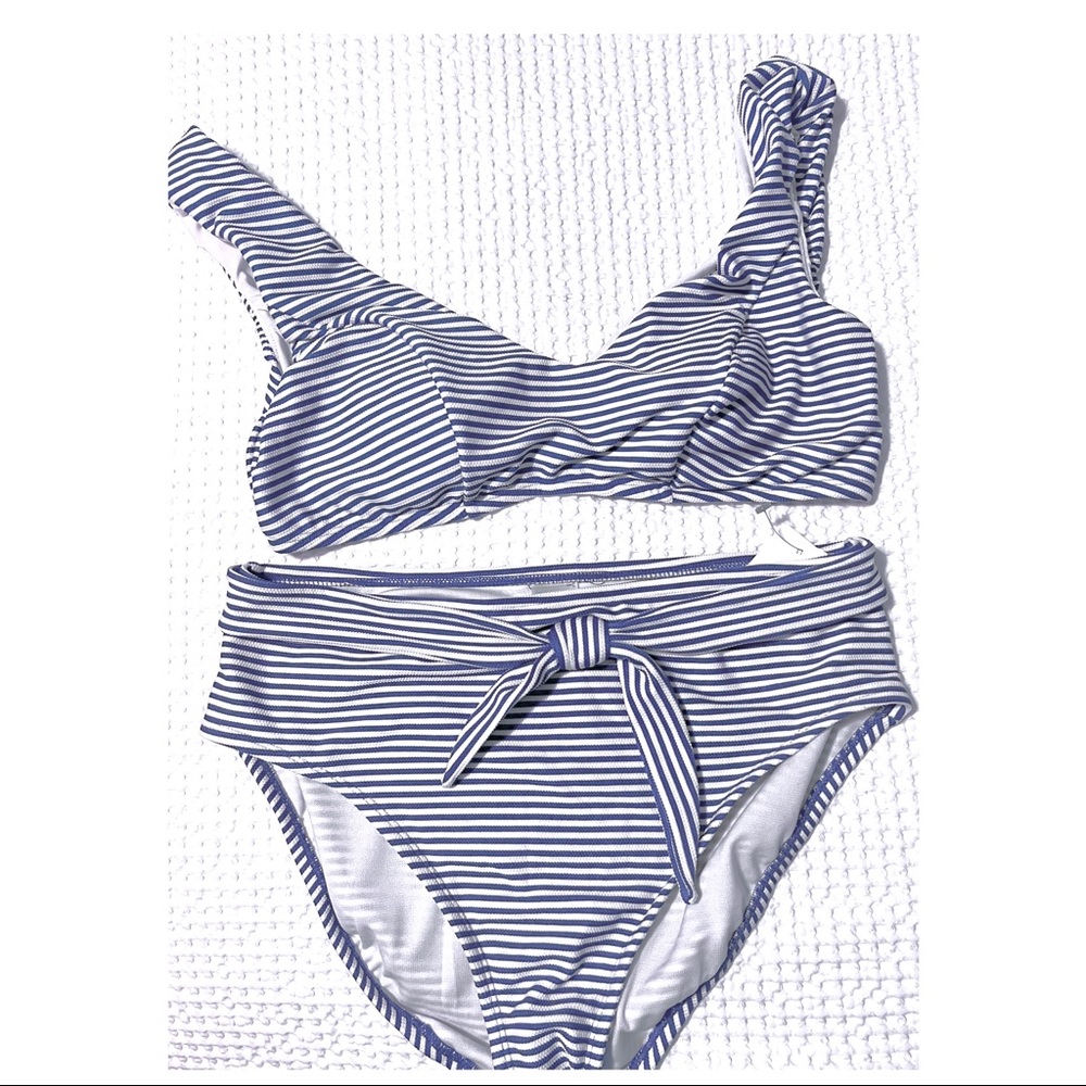 Time and Tru size Large high waisted striped bikini.